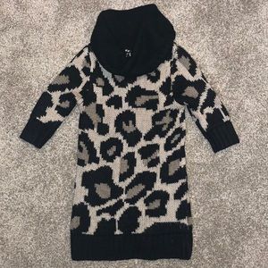Girl’s Leopard Print Tunic Length Sweater